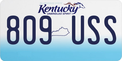KY license plate 809USS