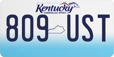 KY license plate 809UST