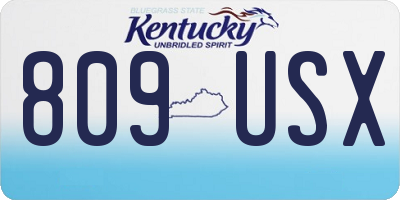 KY license plate 809USX