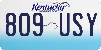 KY license plate 809USY