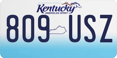 KY license plate 809USZ