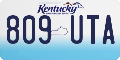 KY license plate 809UTA