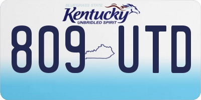 KY license plate 809UTD
