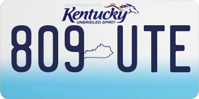 KY license plate 809UTE