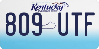 KY license plate 809UTF