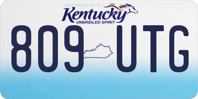 KY license plate 809UTG