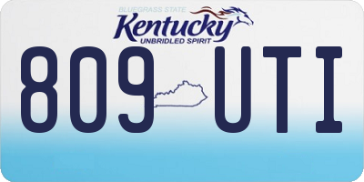 KY license plate 809UTI