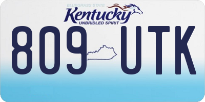 KY license plate 809UTK