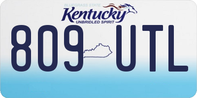 KY license plate 809UTL