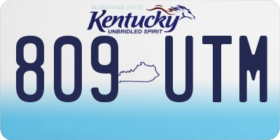 KY license plate 809UTM