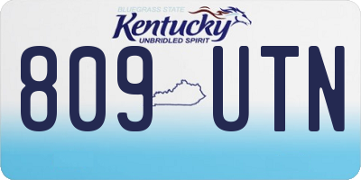 KY license plate 809UTN