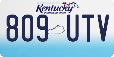 KY license plate 809UTV
