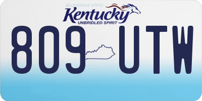 KY license plate 809UTW
