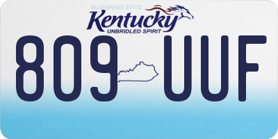 KY license plate 809UUF