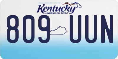 KY license plate 809UUN