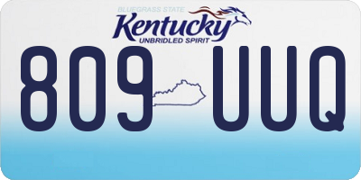 KY license plate 809UUQ