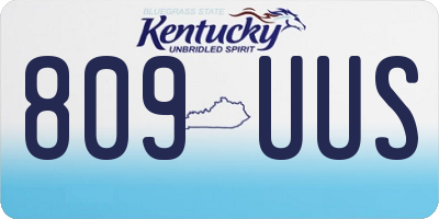 KY license plate 809UUS