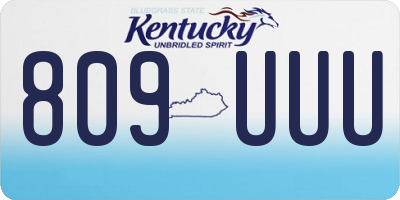 KY license plate 809UUU