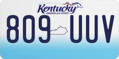 KY license plate 809UUV