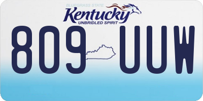 KY license plate 809UUW