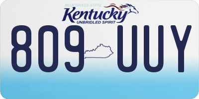 KY license plate 809UUY