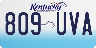KY license plate 809UVA