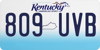 KY license plate 809UVB