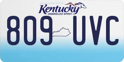 KY license plate 809UVC