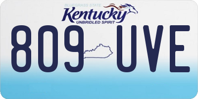 KY license plate 809UVE