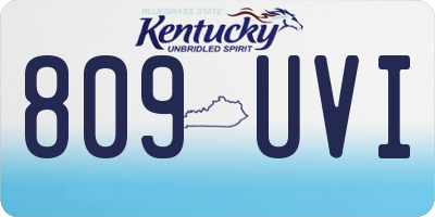 KY license plate 809UVI