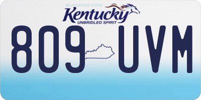 KY license plate 809UVM