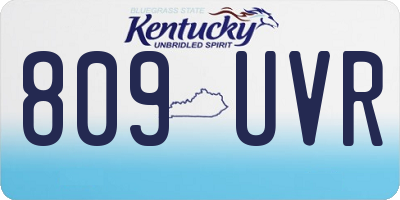 KY license plate 809UVR