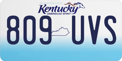 KY license plate 809UVS