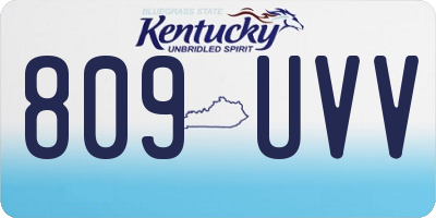 KY license plate 809UVV