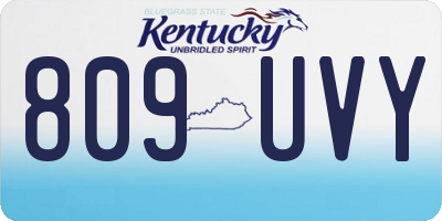 KY license plate 809UVY