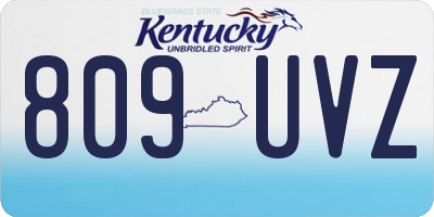 KY license plate 809UVZ