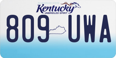 KY license plate 809UWA