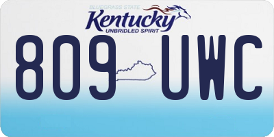 KY license plate 809UWC