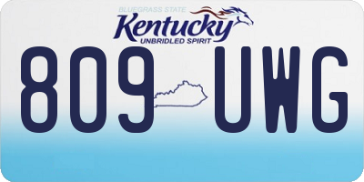 KY license plate 809UWG