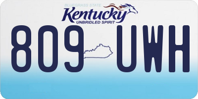 KY license plate 809UWH