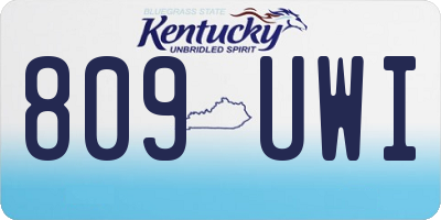 KY license plate 809UWI