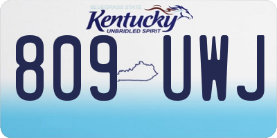 KY license plate 809UWJ