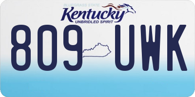 KY license plate 809UWK