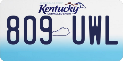 KY license plate 809UWL