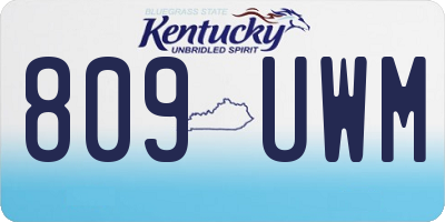 KY license plate 809UWM