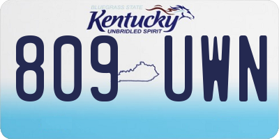 KY license plate 809UWN