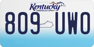 KY license plate 809UWO