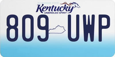 KY license plate 809UWP