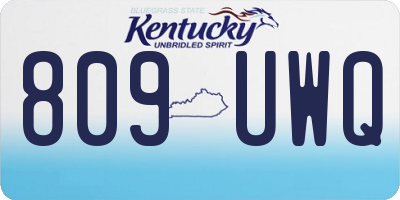 KY license plate 809UWQ