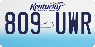 KY license plate 809UWR